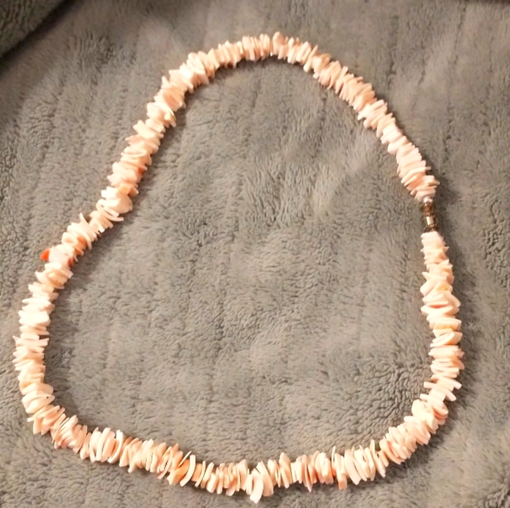 Light Pink Puka Sea Shell Necklace